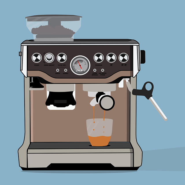 様々な種類のコーヒーメーカーが並べられたキッチンカウンター