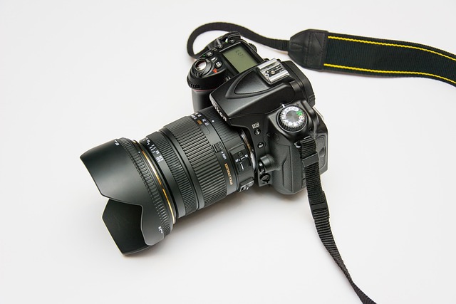 Canon, Nikon, Pentaxのロゴと一眼レフカメラ