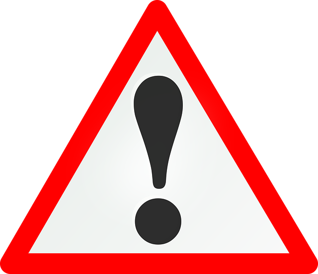 注意を促す標識とヘアケアオイルのイメージ