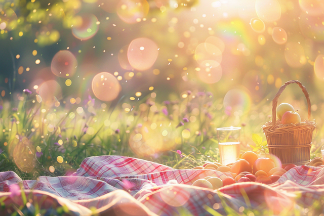 レジャーシートをきれいにたたんで収納している様子