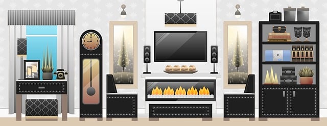 おしゃれな置き時計が置かれたリビングのイメージ