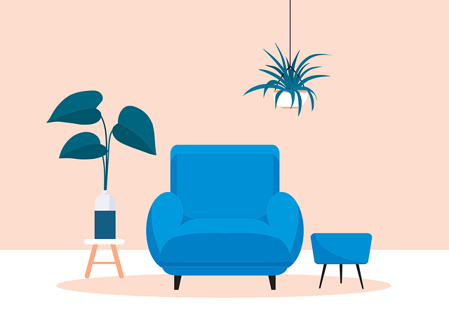 スタイリッシュなデザインのアンプが設置されたリビングルームのイメージ