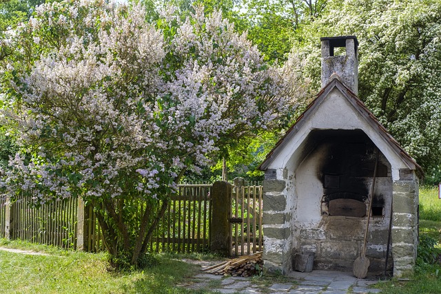 オーブンレンジの庫内を清掃する様子