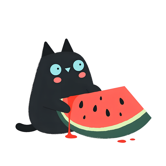 美味しそうなキャットフードと満足げな猫