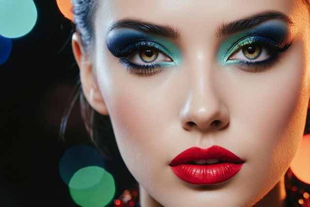 RF美容器を顔に使用している女性のクローズアップ