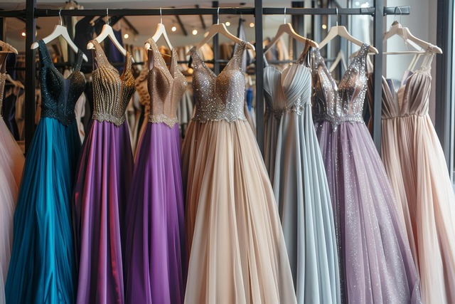 様々なデザインと色のコートが並べられたクローゼット