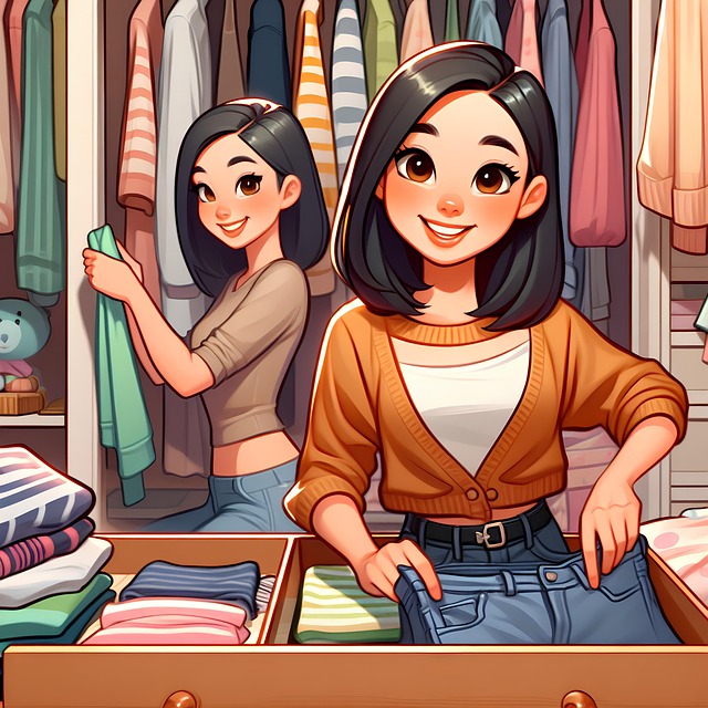 様々なデザインのブルゾンが並ぶクローゼット