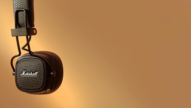 様々なデザインのワイヤレスヘッドホンが並べられた様子